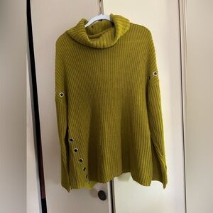 NY Collection Mustard Cowl Neck Sweater